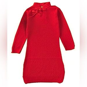 Cheongsam Red knit long sleeve dress